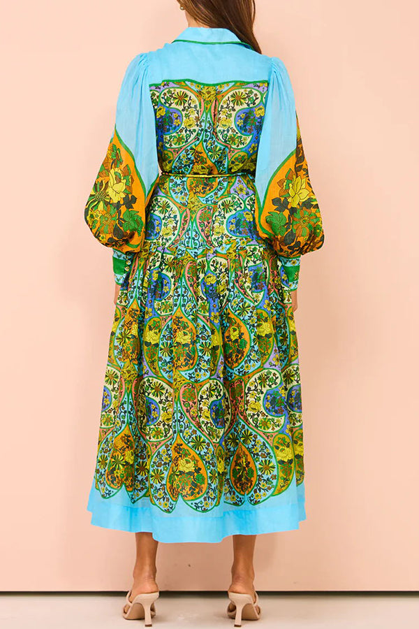 Skye™ - Butterfly Print Belted Midi Dress