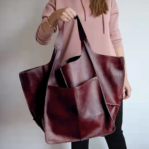 Carla™ - New oversized handcrafted handbag made from vegan leather