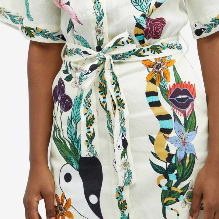 Shailene™ - Unique Floral Print Pocket Tie-waist Mini Dress