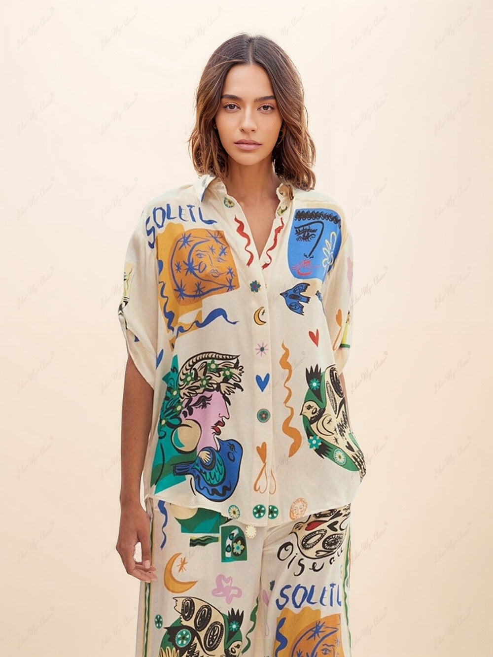 Tyla™ - Casual Graffiti Printing Loose Suit