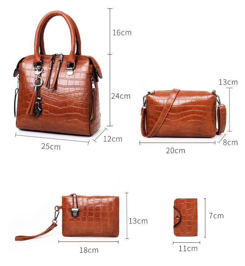 Noir™ - 4-Piece Modern Leather Bag Set