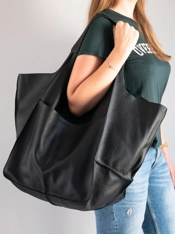 Carla™ - New oversized handcrafted handbag made from vegan leather