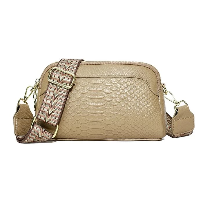 Luxe™ - Leather Shoulder Bag with Alligator Pattern