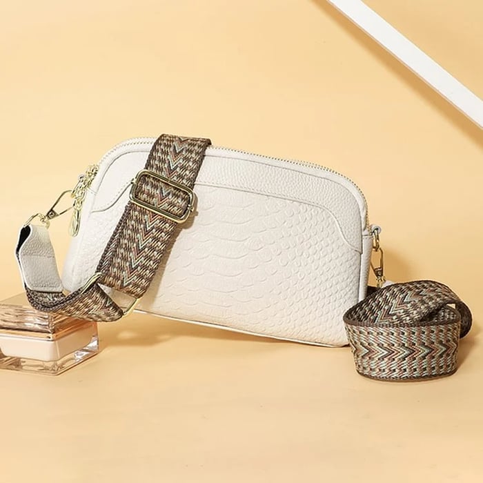 Luxe™ - Leather Shoulder Bag with Alligator Pattern