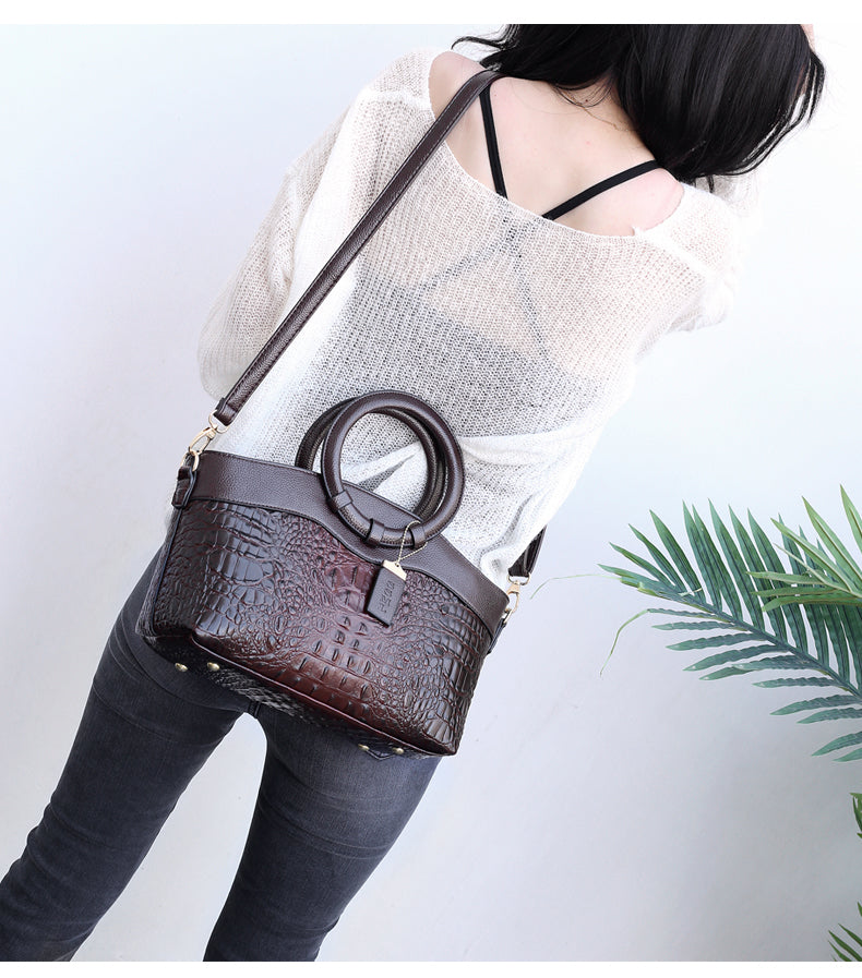 Hanna™ - Stylish Crocodile Leather Bag with Handcrafted Details