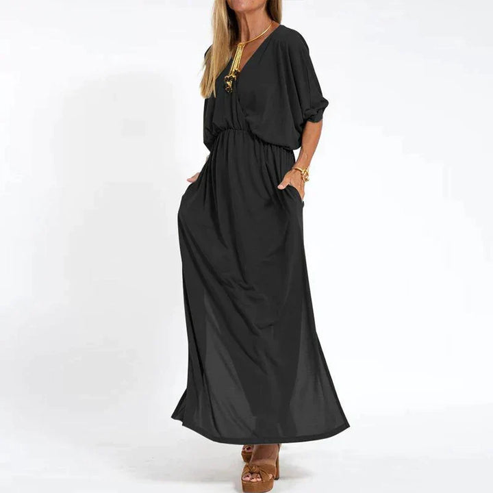 Ranja™ - High Waist Side Split Long Vintage Dress