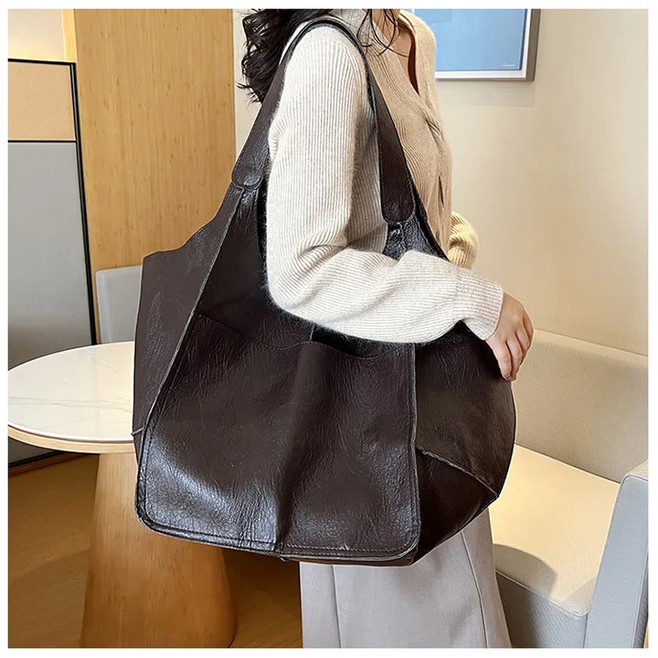 Carla™ - New oversized handcrafted handbag made from vegan leather