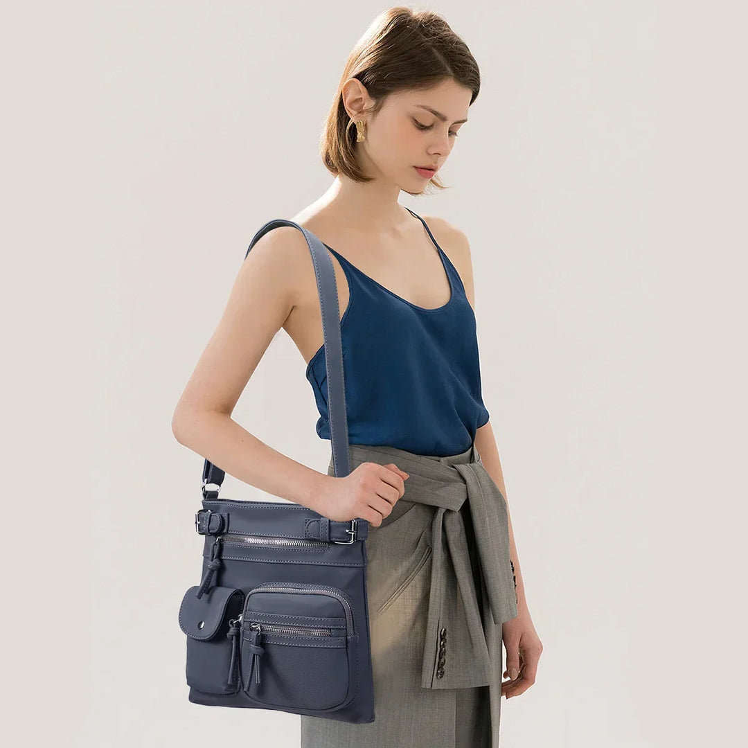 Aria™ – Soft Leather Shoulder Bag with Multiple Pockets