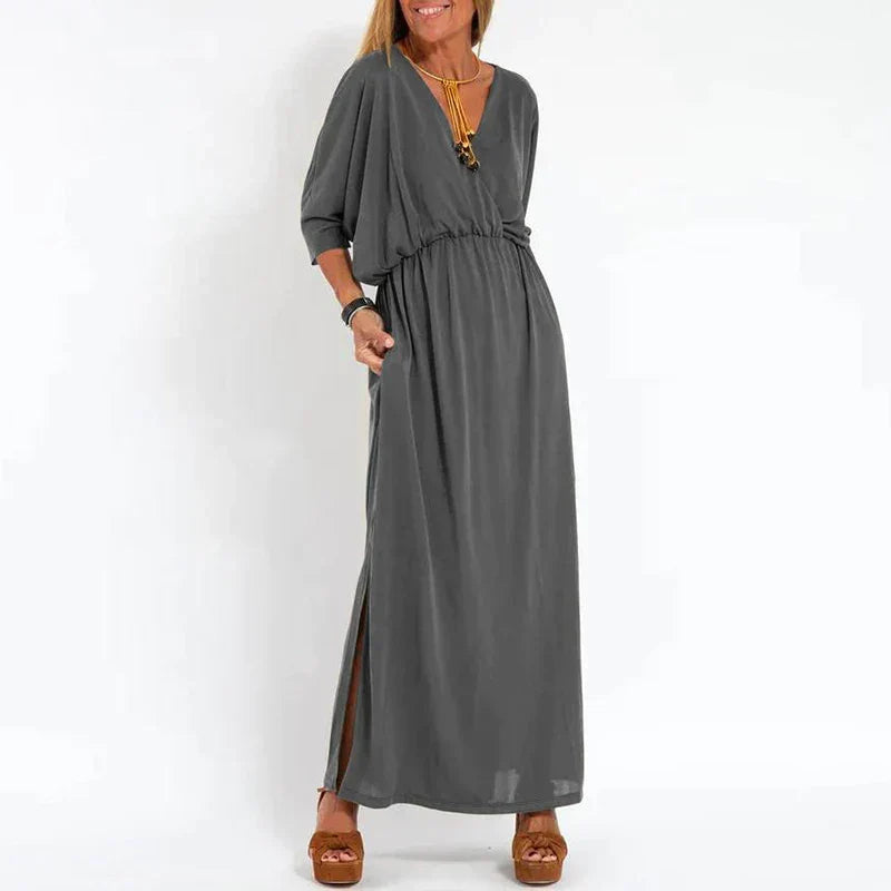 Ranja™ - High Waist Side Split Long Vintage Dress