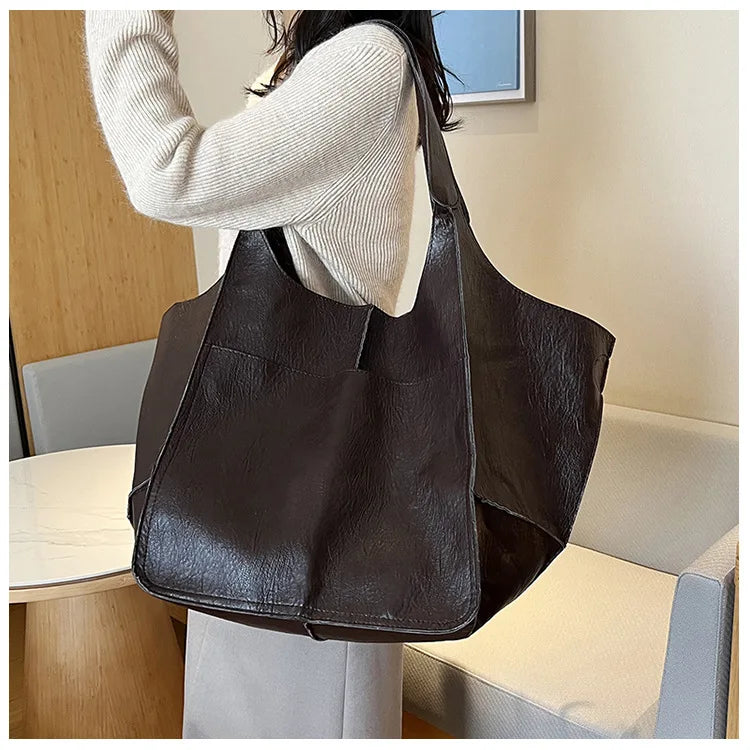 Carla™ - New oversized handcrafted handbag made from vegan leather