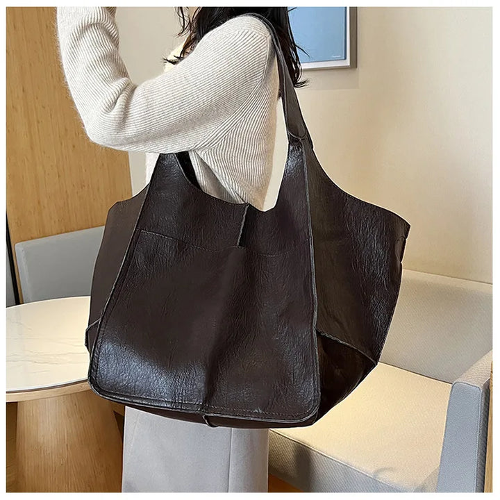 Carla™ - New oversized handcrafted handbag made from vegan leather