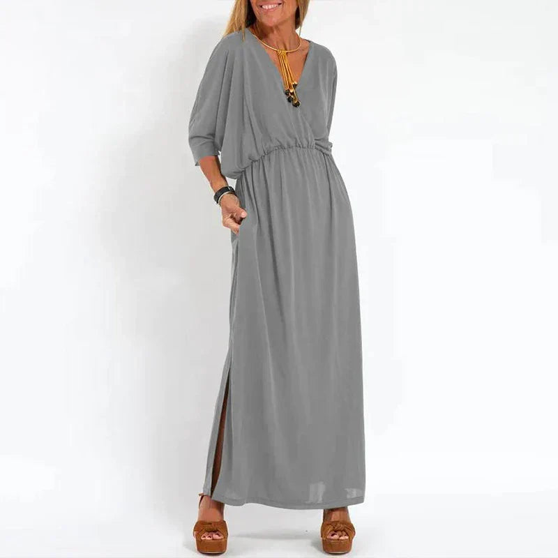 Ranja™ - High Waist Side Split Long Vintage Dress