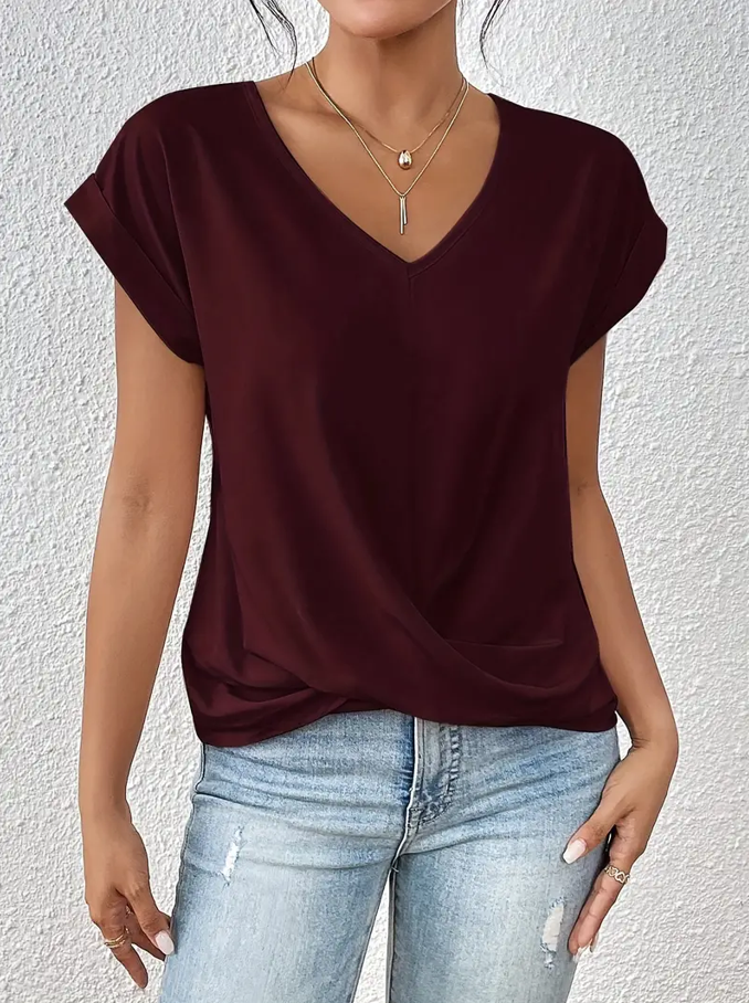 VOGUE™ - The Perfect V-Neck Top for Women