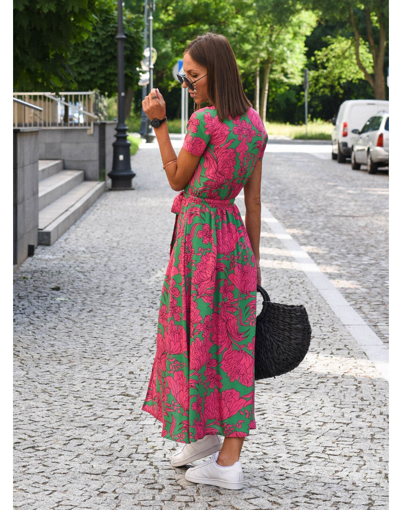 Hazel™ - V-Neck Vintage Floral Maxi Dress