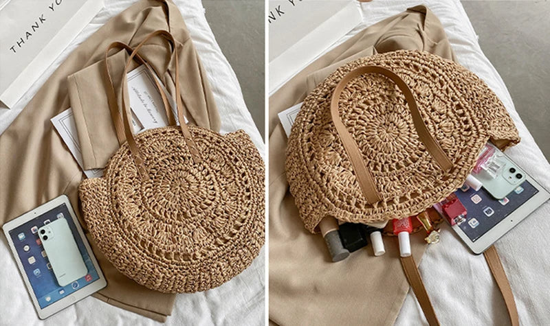 Handcrafted Elegant Multifunctional Straw Handbag