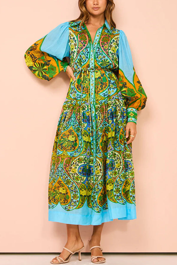 Skye™ - Butterfly Print Belted Midi Dress