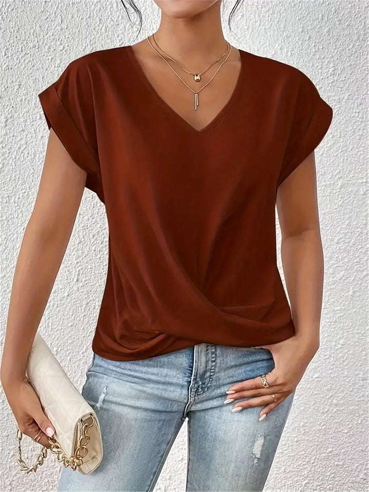 VOGUE™ - The Perfect V-Neck Top for Women