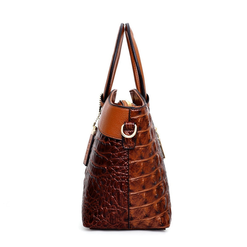 Hanna™ - Stylish Crocodile Leather Bag with Handcrafted Details