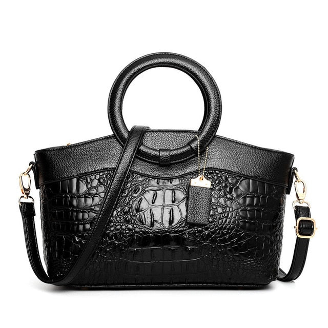 Hanna™ - Stylish Crocodile Leather Bag with Handcrafted Details