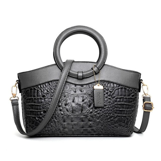 Hanna™ - Stylish Crocodile Leather Bag with Handcrafted Details