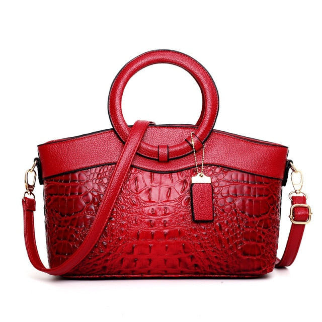 Hanna™ - Stylish Crocodile Leather Bag with Handcrafted Details