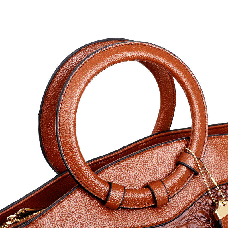 Hanna™ - Stylish Crocodile Leather Bag with Handcrafted Details